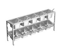 Station de garniture pour pizza, distributeur de condiments compartimenté en acier inoxydable, organisateur de comptoir pour épices, sauces, confitures et fruits (Argent-C, 87 x 18,5 x 35 cm