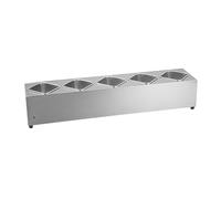Station de garniture pour pizza, distributeur de condiments en acier inoxydable, accessoires pour four à pizza avec récipients amovibles pour bar à salade, table de grill (argenté A, 96 x 20 x 16 cm