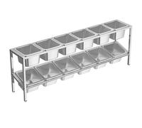 Station De Garniture pour Pizza, Distributeur De Condiments en Acier Inoxydable, Support À Épices De Comptoir pour Sauces, Confitures Et Fruits (Argent-A) (102,5 X 18,5 X 35 Cm)