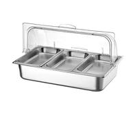Station de garniture pour pizza, organisateur d'épices en acier inoxydable, station de buffet pour salades avec ensembles de boîtes à glace pour ingrédients de sauce, garde-manger de cuisine (G)