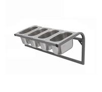 Station de garniture pour pizza, support organisateur d'épices en acier inoxydable, ensemble de conteneurs muraux pour buffet pour sauces, fruits et ingrédients, cuisine, restaurant, garde-manger (A