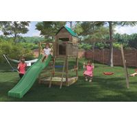 Fungoo Aire de Jeux avec Portique en Bois de Pin Traité 2 Balançoires Jarcas - 5400P