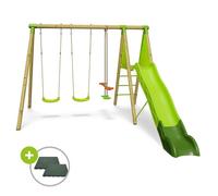 Station de jeux bois 2,30 m Topwood PALMI VERT - 5 enfants