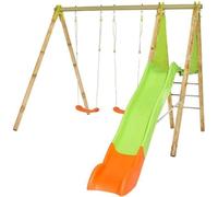 Station de jeux bois poutre métal 2,30 m Techwood ARROBA - 4 enfants