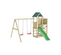- Structure de jeux en bois avec balançoires et toboggan Chester