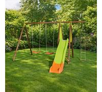 Station de jeux poutre métal 2,30 m techwood premium xalto - 5 enfants bois TU