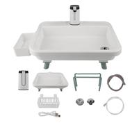 Station de lavabo - Lavabo à main de camping, évier avec large ouverture, système de rinçage pour l'extérieur, système de nettoyage mobile, dispositif de lavage des mains en plein air, pour caméra