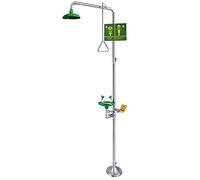 Station de lavage des yeux, douche oculaire d'urgence combinée avec bassin en ABire d'urgence combinée avec bassin en ABS, lave-yeux en acier inoxydable 304 pour l'industrie des laboratoires