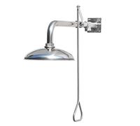 Station de lavage des yeux d'urgence murale - Douche de sécurité en acier inoxydable avec revêtement ABS avec lave-yeux pour laboratoire, industriel et extérieur