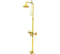 Station de lavage des yeux Système de douche d'urgence en acier inoxydable 304 avec revêtement ABS avec pédale pour une utilisation en extérieur dans les usines et les laboratoires