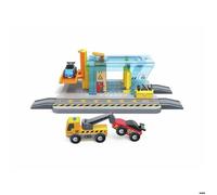 Hape Station de lavage de voiture et atelier, lave et répare le voiture, jouet interactif pour enfants