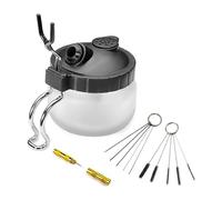 Station de lavage multifonction pour aérographe avec support, kit de nettoyage pour aérographe, pot de nettoyage, stabilisateur de pot, porte-bouteilles avec outils de nettoyage, brosse à buse