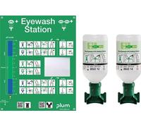 Station de lavage oculaire 2x0,5l H290xL228xP80ca.mm Durée de vie 3 ans (bouteille non ouverte)