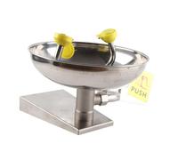 Station de Lavage Oculaire D'urgence Station de Lavage Oculaire Murale avec Panneau de Lavage des Yeux, Double Buses, Fonctionnement Mains Libres, Poignée en Acier Inoxydable