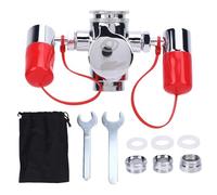 Station de Lavage oculaire montée sur Robinet avec Construction en Laiton Massif chromé Poli - Fixation d'urgence pour lavabo de Lavage des Yeux avec 3 adaptateurs - Buses Doubles