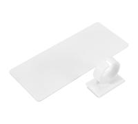 Station de Logo de Microphone en Acrylique Blanc, Petite, Simple | Surface Vierge, Maintien Ferme et Stable, pour Discours et DIY
