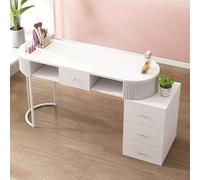 Station de manucure professionnelle avec armoire de rangement à 3 niveaux, équipement spa en bois pour salon de beauté, table de manucure avec tiroirs pour une expérience ultime de soins des ongles