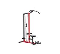 Station de Musculation 2 en 1 - 137x72x208cm - Siège réglable 3 niveaux - Noir et rouge