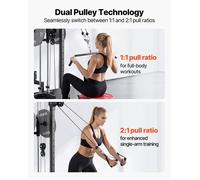 Station de Musculation à Poulie 3 en 1 Machine à Tirage Vertical avec 18 Niveaux de Réglage en Hauteur pour LAT Bras Gym Domicile…