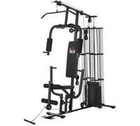 Station de musculation - entrainement complet développé couché butterfly barre latissimus curler bande résistance 10 contrepoids