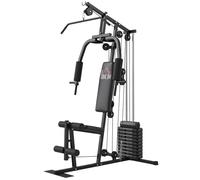 HOMCOM Station de Musculation Fitness Machine de Musculation avec 9 Blocs de Poids de 5 kg, 45kg au Total, entraînement Complet - 200 x 135 x 103 cm
