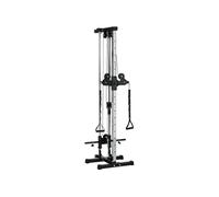 Station de musculation montage mural - double poulie, tirage poitrine, lat pulldown - acier gris noir