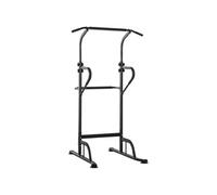 HomCom Station musculation Multifonction Barre traction Chaise romaine Hauteur réglable Noir/Rouge