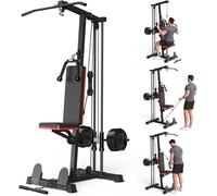 Station de musculation Multifonctionnelle a Domicile Avec 25 kg disques libres Adjustable Noir