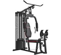 Station de Musculation SPORTNOW, Station de Fitness multifonctionnelle avec Barre de Traction latissimus & Butterfly, Presse à Jambes, Appareil de Fitness avec Blocs de Poids de 45 kg pour la Maison,