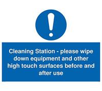 Station de nettoyage : veuillez essuyer l'équipement et les autres surfaces tactiles avant et après utilisation.