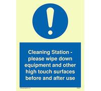 Station de nettoyage : veuillez essuyer l'équipement et les autres surfaces tactiles avant et après utilisation.