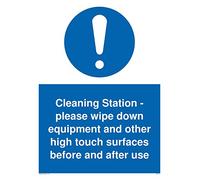 Station de nettoyage : veuillez essuyer l'équipement et les autres surfaces tactiles avant et après utilisation.