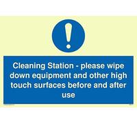 Station de nettoyage : veuillez essuyer l'équipement et les autres surfaces tactiles avant et après utilisation.