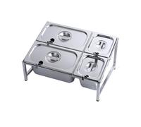 Station de préparation de Garnitures à Pizza, Distributeur Alimentaire en Acier Inoxydable, Organisateur de Condiments télescopique pour la préparation des ingrédients et des Garnitures