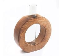 Station de propagation de plantes en bois avec tube à essai en verre unique pour intérieur et bureau, terrarium de bureau pour culture hydroponique, plantes aquatiques, vase à fleurs, pot de fleurs,