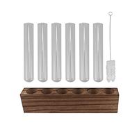 Station de Propagation de Plantes en Verre, Terrarium de Plantes en Tube à essai Transparent, Support de Plante d'eau d'observation pour la décoration de la Maison et du Bureau (6 Tubes)