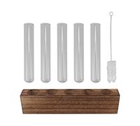 Station de Propagation de Plantes en Verre, Terrarium de Plantes en Tube à essai Transparent, Support de Plante d'eau d'observation pour la décoration de la Maison et du Bureau (5 Tubes)
