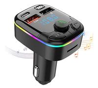 Station de radio FM, émetteur récepteur de voiture 5.0, écran LED, lecteur MP3 pour voiture - angle réglable de 180°, multifonction, adaptateur de musique radio, lumière colorée