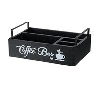 Station de rangement pour café - 30 x 20 x 15 cm - Support de dosettes en bois multi-emplacements, panier à café, rangement de condiments, organisateur de comptoir de cuisine | Présentoir
