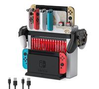 Station de rangement pour jeux Switch avec chargeur de manette, station de charge pour Nintendo Switch et joycons OLED, supports de commutateur, supports et supports pour jeux, The Legend of Zelda