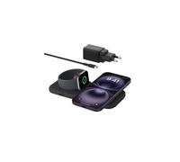 Belkin BoostCharge Pro Station de Recharge aimantée 2-en-1 Portable, Chargeur Qi2 Compatible MagSafe, Pliable, Chargeur sans Fil certifié, pour iPhone 17, Air, Pixelsnap, Apple Watch 11, AirPods