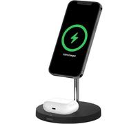 Station De Recharge 2-En-1 Stand Avec Magsafe (Chargeur Rapide De 15 W Pour Tous Les Modèles De L¿Iphone 14,Iphone 13,Airpods Et Autres Appareils Magsafe,Adaptateur Secteur Inclus,Noir)
