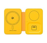 WEKOME WP-U172 - Chargeur sans fil 3-en-1 avec MagSafe pour iPhone, Apple Watch et AirPods + Miroir (Jaune)