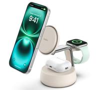 Station de recharge aimantée 3 en 1 Belkin UltraCharge Pro + câble et adaptateur secteur USB C Sable