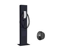 Station de Recharge for Véhicule Électrique, Poteau de Support de Charge for Espace de Stationnement Central, Avec Verrou de Sécurité, Toutes Saisons, Adapté Aux Garages(Black,Medium)