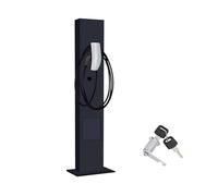 Station de Recharge for Véhicule Électrique, Poteau de Support de Charge for Espace de Stationnement Central, Avec Verrou de Sécurité, Toutes Saisons, Adapté Aux Garages(Black,Small)
