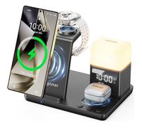 Station De Recharge Inductive 6-En-1 Améliorée Pour Samsung Avec Réveil & Lumière | Support De Charge Sans Fil 15W Rapide Pou[F323]