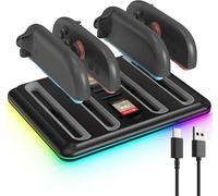 Station de Recharge pour JoyCon Nintendo Switch 2, 4 en 1 Chargeur Station pour Joy Con Chargeur Manette Switch pour NS2 avec Indicateur LED Station de Charge pour Joy-Con avec Câble USB C