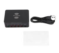Station De Recharge Pour TéLéPhone Usb, Bloc 40w, 6 Ports Qc 3.0, Hub De Charge, Base De Charge Sans Fil Avec éCran Lcd, Prise Au Noire 100-240v
