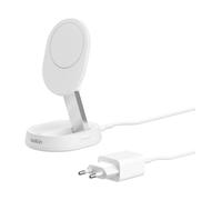 Station de Recharge Rétractable 2-en-1 Induction MagSafe Qi2 15W pour iPhone Blanc